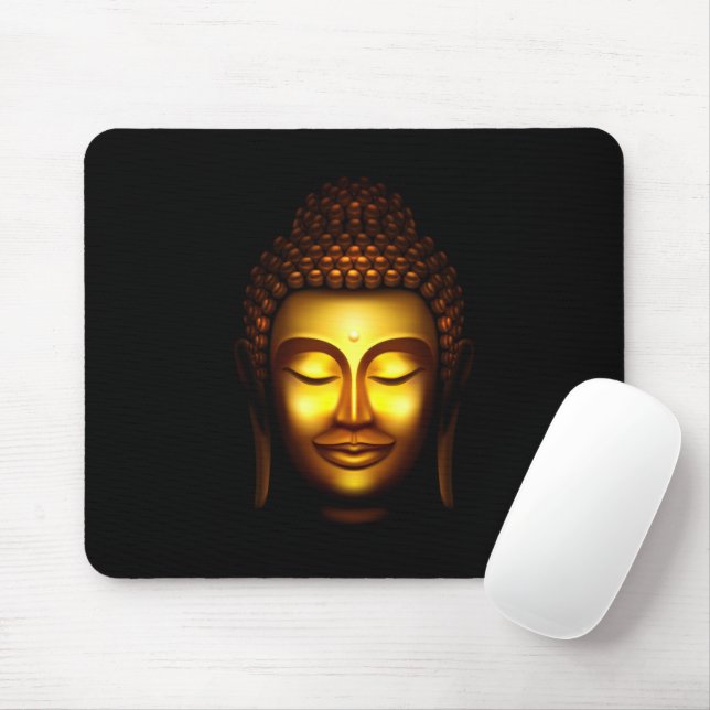 Mousepad Buda Dourada e Preta sorridente (Com mouse)