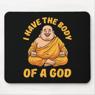 Mousepad Buda Gordo Engraçado Presente de Ioga Meditação Pu