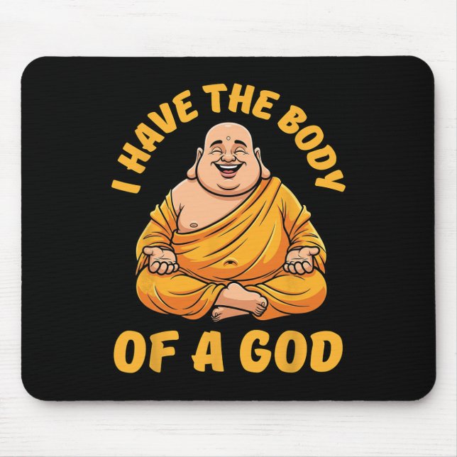 Mousepad Buda Gordo Engraçado Presente de Ioga Meditação Pu (Frente)