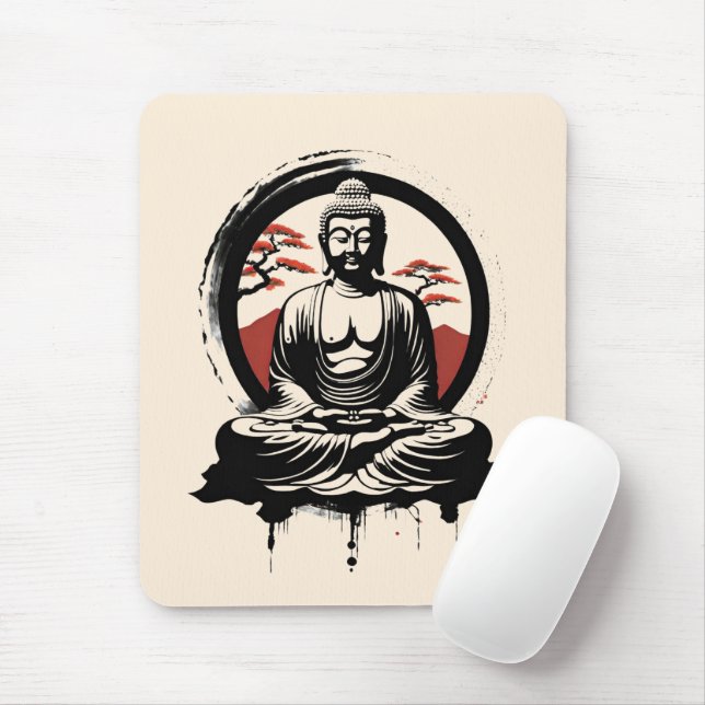 Mousepad Buda Zen Japonês (Com mouse)