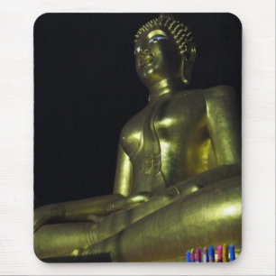 Mousepad Buddha dourado na noite