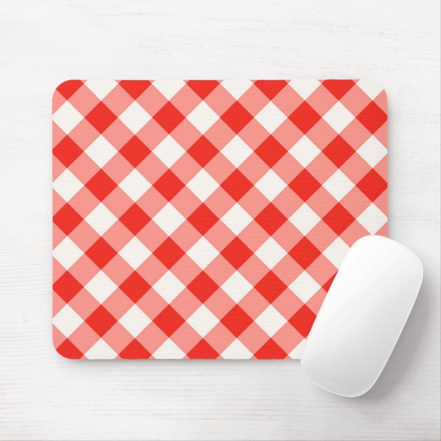Mousepad Búfalo abstrato vermelho e branco (Com mouse)