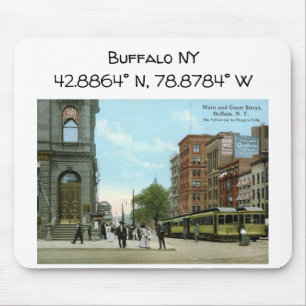 Mousepad Buffalo NY Map Coordena o Estilo de Vintage
