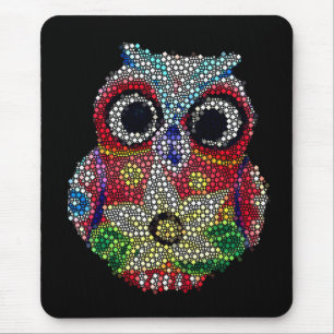 Mousepad Búho colorido estampado diamante