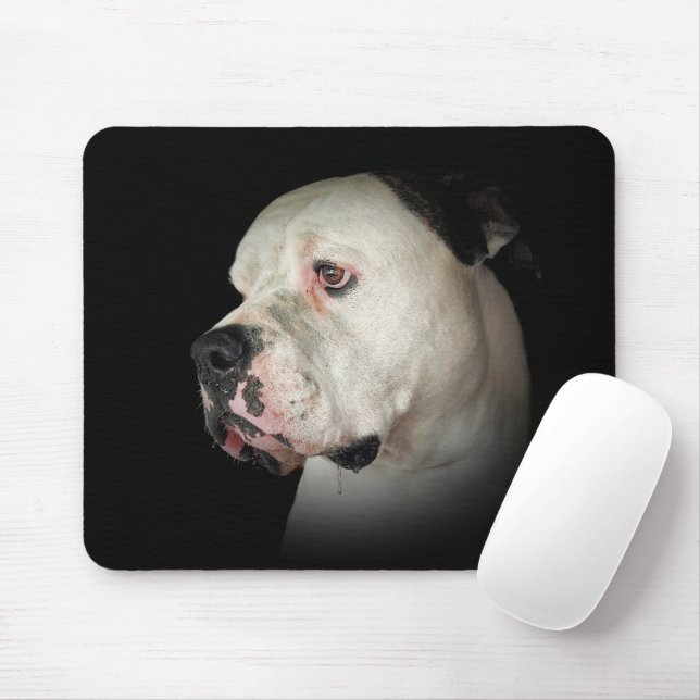 Mousepad Buldogue Americano em Preto (Com mouse)