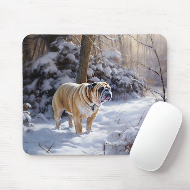 Mousepad Buldogue Deixe-O Neve Bruto (Com mouse)