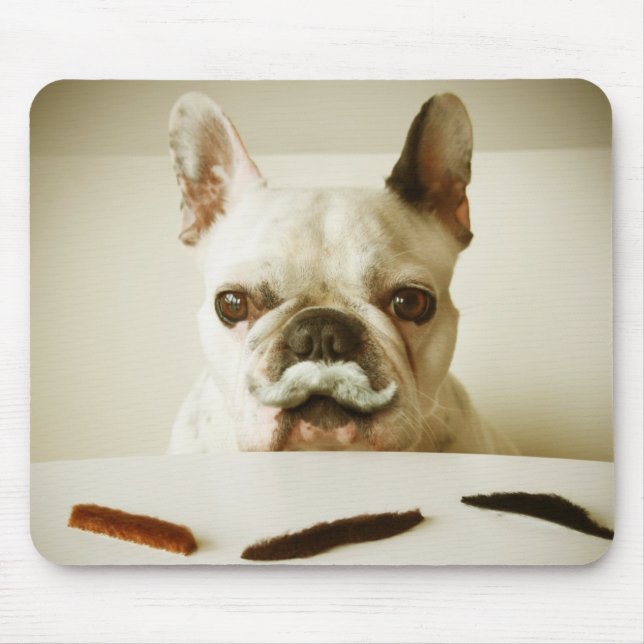 Mousepad Buldogue francês com um bigode (Frente)