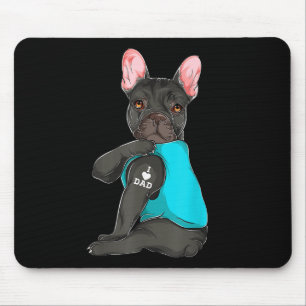Mousepad Buldogue Francês Eu Adoro Roupa de Tatuagem de Pai