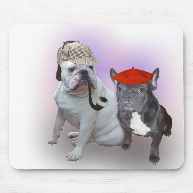 Mousepad Buldogue inglês e buldogue francês (Frente)