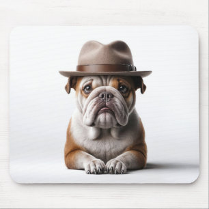 Mousepad Buldogue Vestindo Fedora