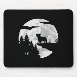 Mousepad Bulhdog Full Moon At Night - O Cachorro Passa O To