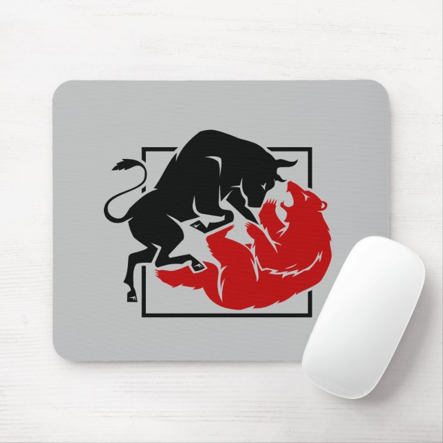 Mousepad Bull and Bear Market Custom (Com mouse)