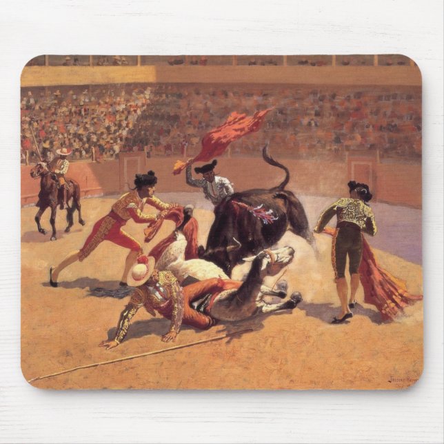 Mousepad Bull Fight in Mexico (por Frederic Remington) (Frente)