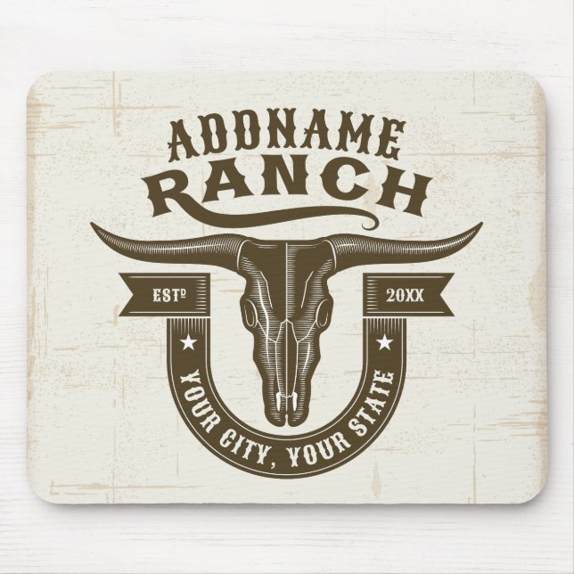 Mousepad Bull Steer Skull Western Ranch (Frente)
