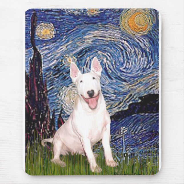 Mousepad Bull Terrier 4 - Noite Estrelada (Vert) (Frente)