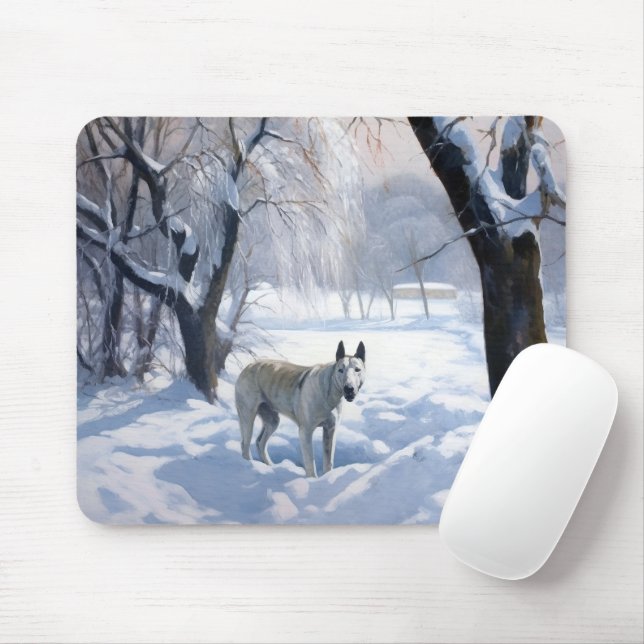 Mousepad Bull Terrier Que Neve Natal (Com mouse)