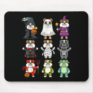 Mousepad Bulldog Assustador Boo-Jee Horror Abóbora Bulldog