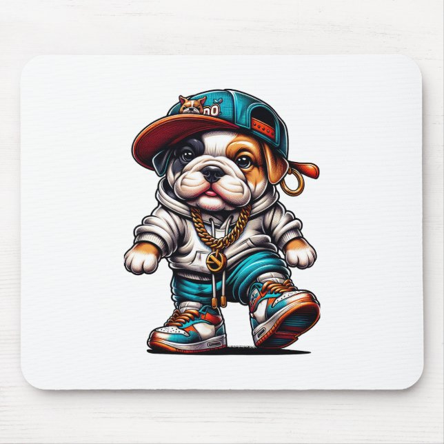 Mousepad Bulldog de Estilo de Rua (Frente)