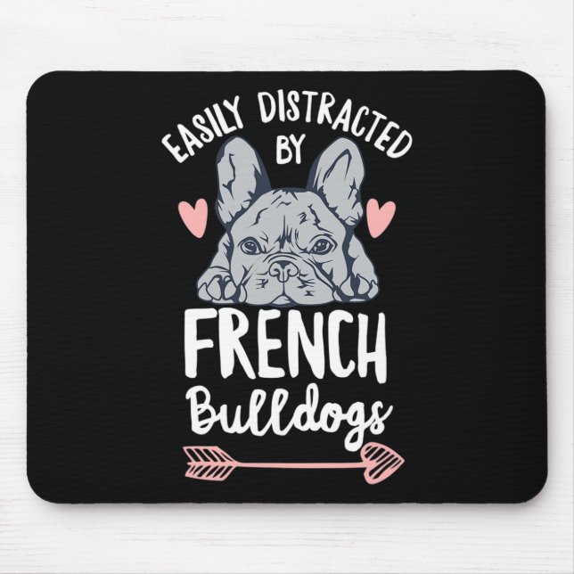Mousepad Bulldog Design para um proprietário francês (Frente)