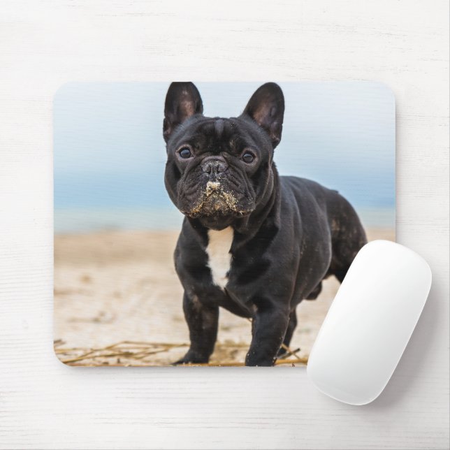 Mousepad Bulldog Francês Brincando na Areia (Com mouse)