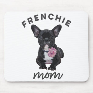 Mousepad Bulldog Francês Com Presente De Flor Para O Pão