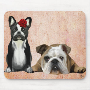 Mousepad Bulldog francês e Bulldog inglês