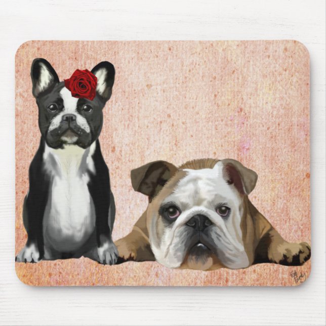 Mousepad Bulldog francês e inglês Bulldog (Frente)