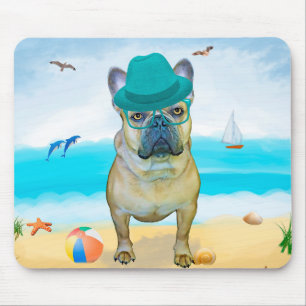 Mousepad Bulldog Francês na Praia