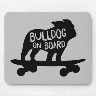 Mousepad Bulldog no Conselho Cachorro de skate Silhouette