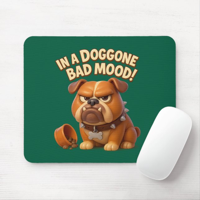 Mousepad Bulldog rabugento avisando – de mau humor (Com mouse)