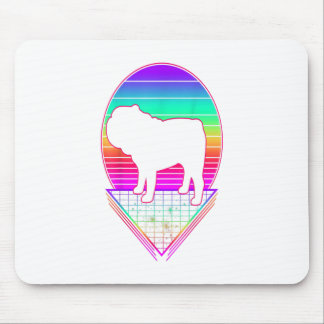 Mousepad Bulldog Retro Vintage 80s Funny Dog Lover Gift
