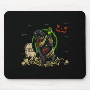 Mousepad Bulldog Zumbi Cachorro Zumbi Engraçado Dia das Bru