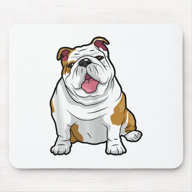 Mousepad BULLDOGS INGLÊS Cachorros de Bulldog Engraçados (Frente)