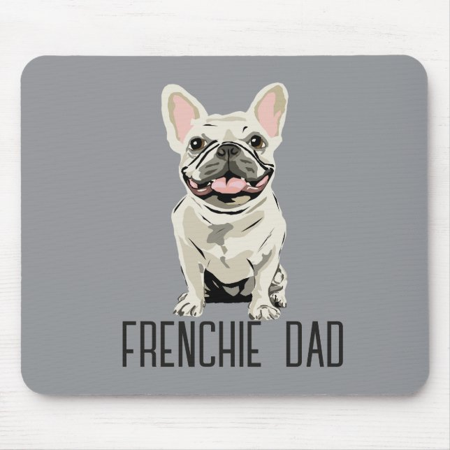 Mousepad Bulldogue Francês Branco, Pai Frenchie (Frente)