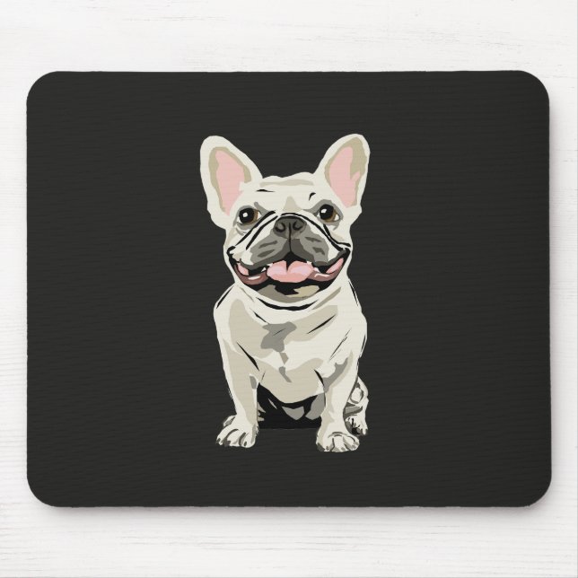 Mousepad Bulldogue Francês Creme, Eu Amo meu Cachorro (Frente)