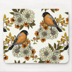 Mousepad Bullfinch nas florais do outono 2