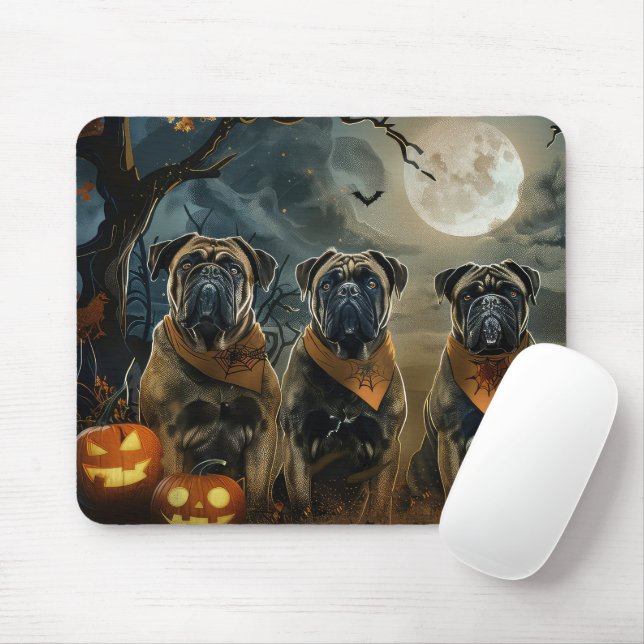 Mousepad Bullmastiff Halloween Spooky (Com mouse)