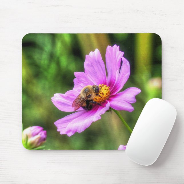 Mousepad Bumble Bee em Cosmos Rosa (Com mouse)