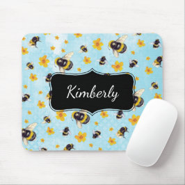 Mousepad Bumblebee Monograma de Aquarela