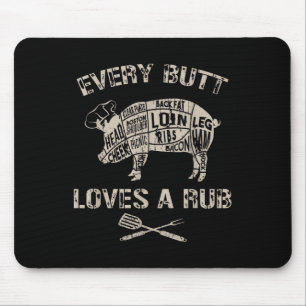 Mousepad Bumbum Engraçado Adora Fumante De Churrasco De Car
