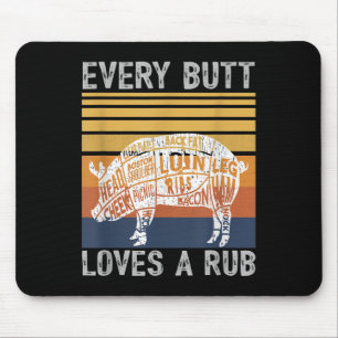 Mousepad Bumbum Engraçado Adora Fumante De Churrasco De Car