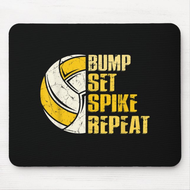 Mousepad Bump Set Spike Repete Diversão De Voleibol (Frente)
