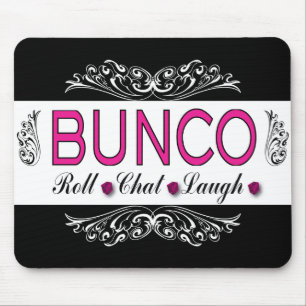 Mousepad Bunco, rolo, bate-papo, riso no rosa, preto e