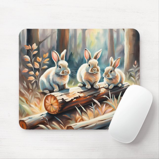 Mousepad Bunnie In Forest (Com mouse)