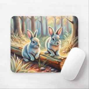 Mousepad Bunnies Na Floresta