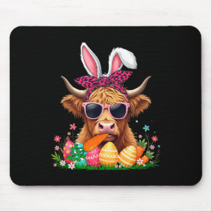 Mousepad Bunny Cow Arco Tie Comendo Cenoura Ovos De Páscoa
