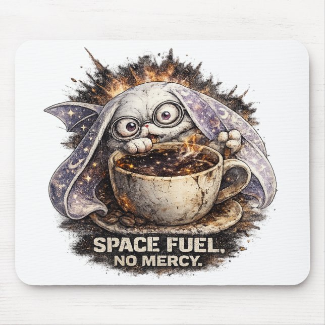 Mousepad Bunny de Combustível Espacial Fofo Café Halloween  (Frente)