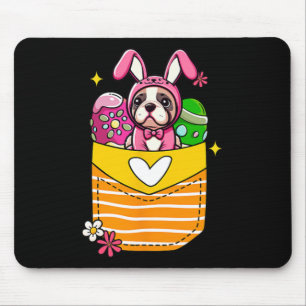 Mousepad Bunny French Bulldog Páscoa Ovos de Chocolate Dent