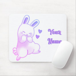 Mousepad Bunny Kawaii Fofa Gradiente Roxo Pastel Personaliz
