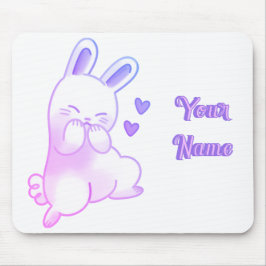 Mousepad Bunny Kawaii Fofa Gradiente Roxo Pastel Personaliz